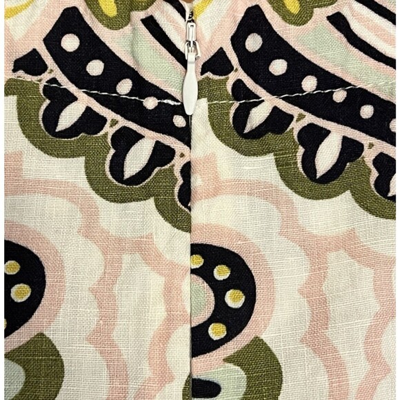 BODEN Laurie 100% Linen Paisley Print Shift Dress 3/4 Sleeve Pockets Preppy 2R - Picture 4 of 10